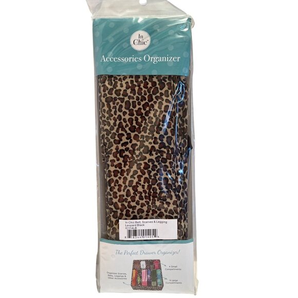 In Chic Accessories Drawer Compartments Organizer Leopard Print 12 X 4 X 14 NEW - Picture 1 of 7